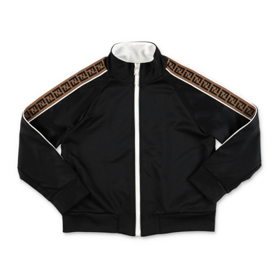 Fendi Kids' Ff Jersey Track Jacket In Black