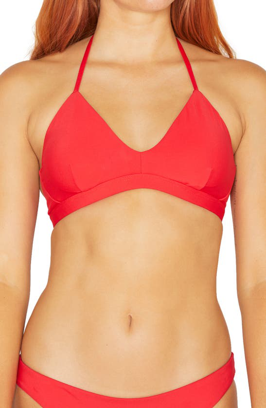Hurley Women's Solid Adjustable Bikini Top In Red Pepper | ModeSens