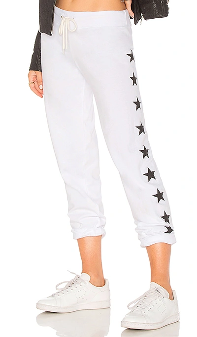 Monrow Super-soft Vintage Sweatpants With Stars In White