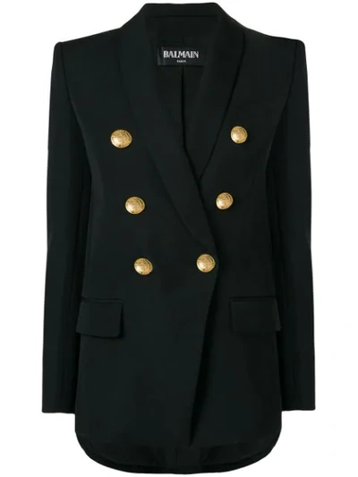 Balmain Classic Double-breasted Blazer In Black