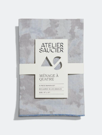 Atelier Saucier Blue Sky Linen Napkins, Set Of 4