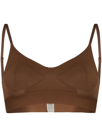 Baserange Soft Scoop Neck Bra In Braun