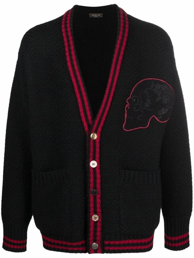 Gabriele Pasini Contrast-trimmed Knitted Cardigan In Black