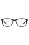 Prada 52mm Rectangular Optical Glasses In Dark Grey