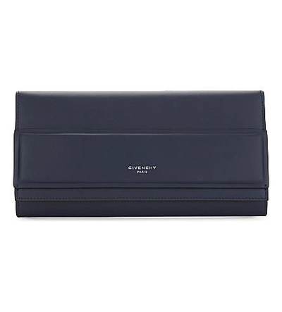 Givenchy Horizon Leather Wallet In Night Blue