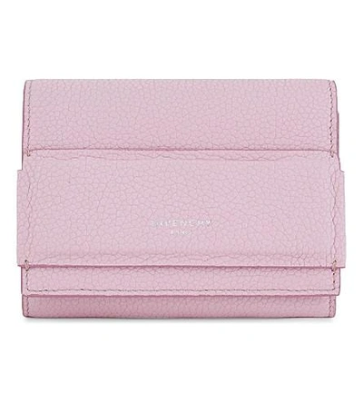 Givenchy Horizon Tri Fold Leather Wallet In Pastel Pink