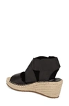 Eileen Fisher 'willow' Espadrille Wedge Sandal In Black/ Black Nubuck