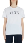 Valentino Vltn Logo Tee In White/ Black