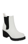 Mia Jonna Lug Sole Chelsea Boot In White