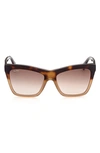 Max Mara Gradient Plastic Butterfly Sunglasses In Brown
