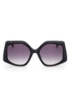 Max Mara 56mm Gradient Geometric Sunglasses In Black