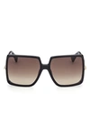 Max Mara 58mm Gradient Square Sunglasses In Black
