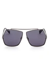 Max Mara 64mm Geometric Sunglasses In Gunmetal