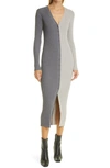 Staud Shoko Colorblock Sweater In Heather Grey/ Charcoal