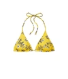 Tory Burch Floral Triangle Bikini Top In Yellow Multi