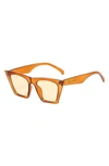 Fifth & Ninth Chicago 53mm Cat Eye Sunglasses In Amber/ Amber