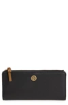 Tory Burch Walker Slim Leather Wallet In Black