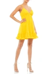 Mac Duggal Ruffle Chiffon Babydoll Minidress In Marigold