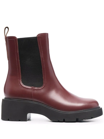 Camper Milah Mid-heel Boots In Burgundy