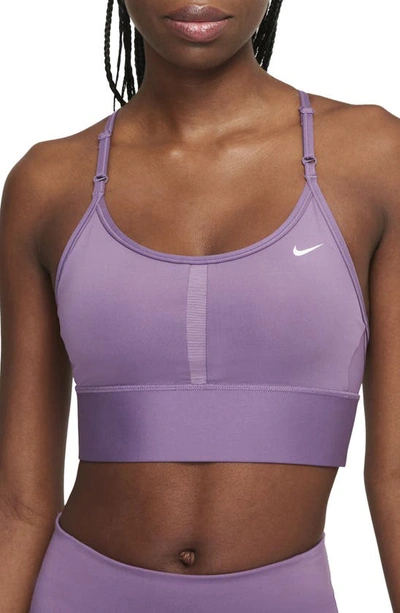 Nike Dri-fit Indy Sports Bra In Amethyst Smoke/ White