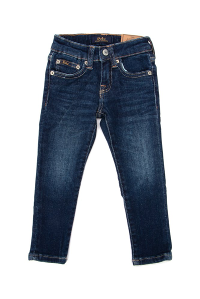 Ralph Lauren Kids' High-waisted Skirt Jeans In Blue