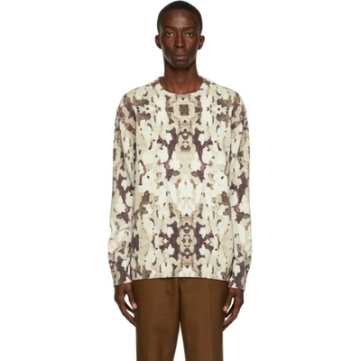 Burberry Multicolor Cotton Camouflage Sweater In Honey Ip Pattern