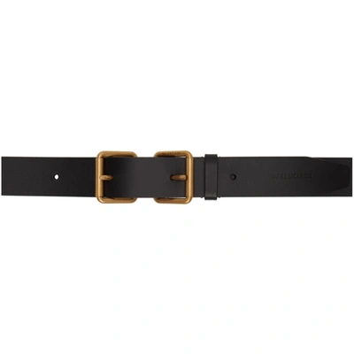 Balenciaga Black Large Double Buckle Belt In 1000 Black