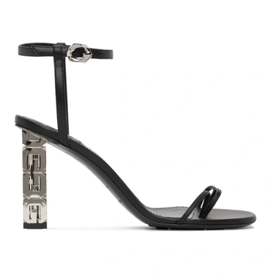Givenchy Black Triple Toes Heeled Sandals In 001 Black