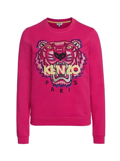 Post munitie kever Kenzo Fuchsia Sweater With Tiger And Logo In Rosa | ModeSens