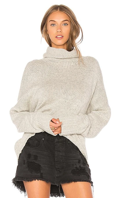 One Teaspoon The Manor Roll Neck Sweater In Grey Marle