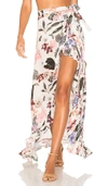 Lovers & Friends Lovers + Friends Waves For Days Wrap Skirt In Ivory. In Ivory Floral