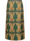La Doublej Tiger Tiles-print Wool-blend Pencil Skirt