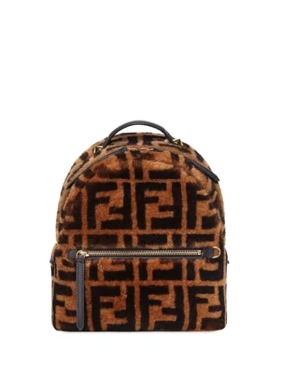Fendi Ff Mini Backpack In Brown