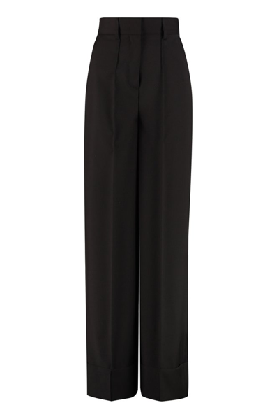 Msgm Wide Leg Trousers In Black