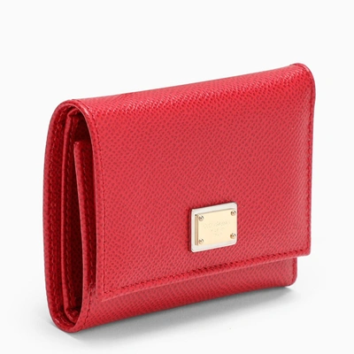 Dolce & Gabbana Red Dauphine Leather Wallet