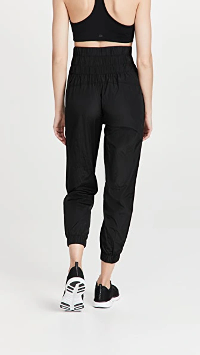 Fp Movement By Free People The Way Home Smocked Jogger Trousers In Black