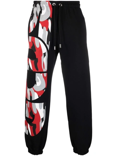 Gcds Logo-print Cotton Track Pants In Black