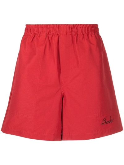 Bode Graphic-print Flared Shorts In Red