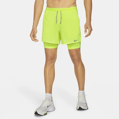 Nike Dri-fit Flex Stride Pocket 2-in-1 Running Shorts In Volt/ Volt