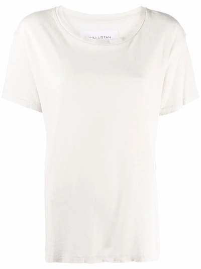 Nili Lotan Drop-shoulder Cotton T-shirt In 白色