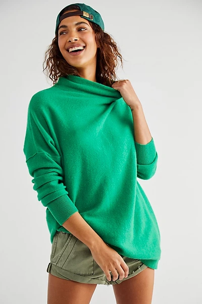 Free People Ottoman Oversize Cashmere Sweater In Emerald Sea