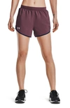 Under Armour Fly By 2.0 Woven Running Shorts In Purple/pink