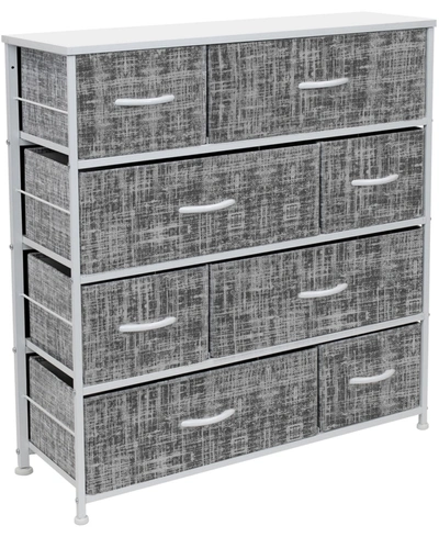 Sorbus 8-drawers Dresser In Gray/white