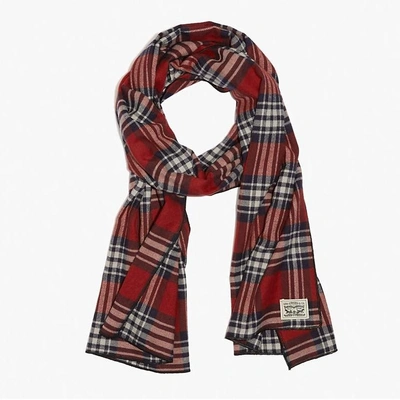 Levi's Flannel Plaid Scarf - Red