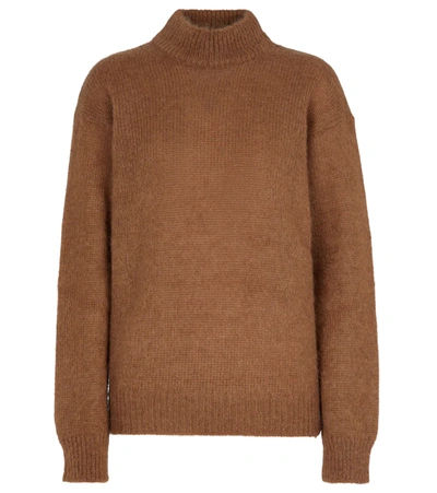 Tom Ford Mohair Blend Knit Turtleneck Sweater In Mustard