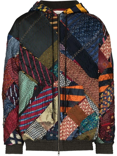 By Walid Hayden Patchwork Hooded Jacket In Blue