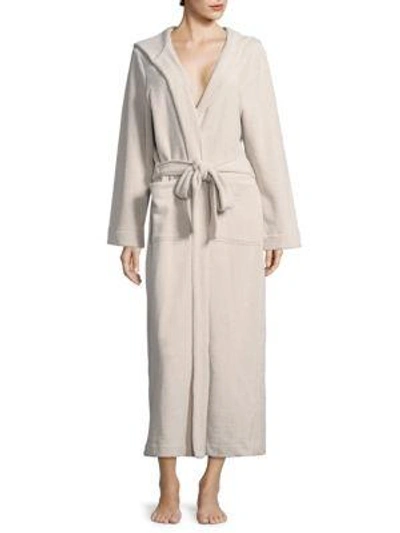 Hanro Terry Long Hooded Robe In Moonlight