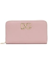 Dolce & Gabbana Logo Plaque Zip Around Wallet In Pink