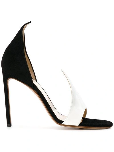 Francesco Russo Pointed Detail Open Toe Pumps