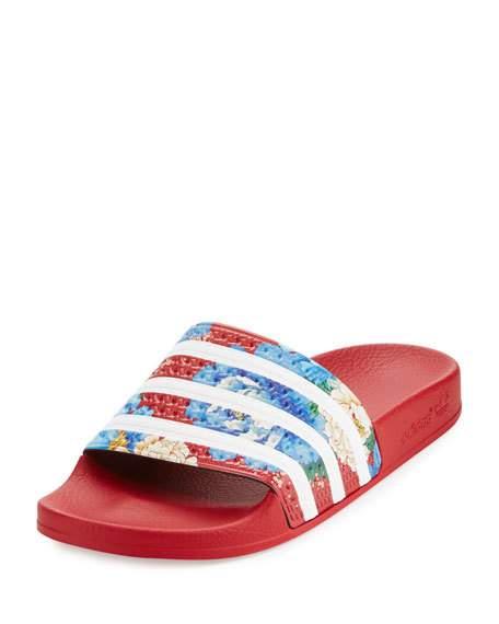 adidas slides women red